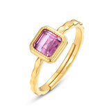 Women's Square Natural Amethyst Ring – Gifts for Her — 5
