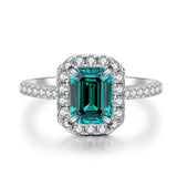 S925 Sterling Silver Emerald Ring Female High Carbon – Gifts for Her — 18