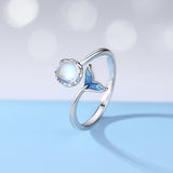 Men's And Women's Sterling Silver Moonstone Pair Ring – Gifts for Her — 7