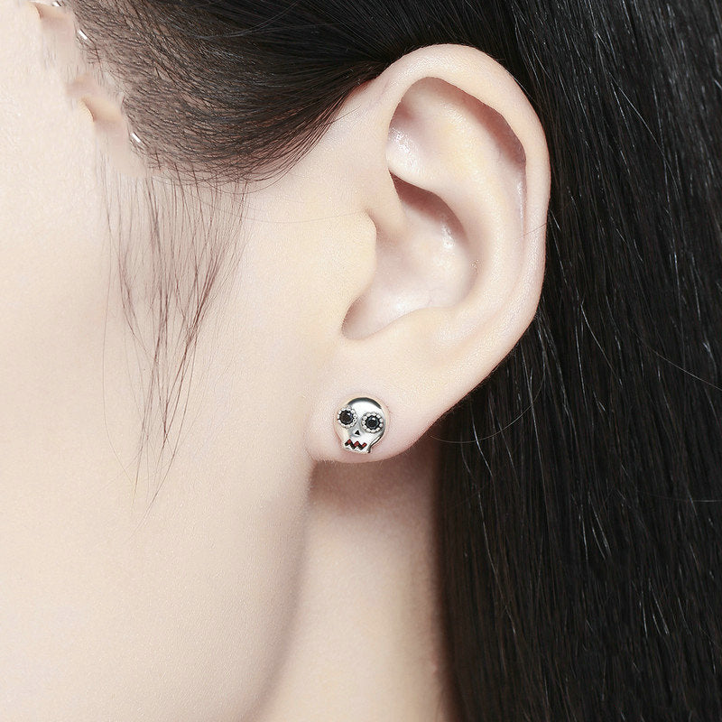 Sterling Silver Inlaid Black Zircon Earrings – Stylish Gifts — 1
