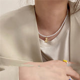 Geometric Bear Pearl Necklace Girlish Color Bear – Jewelry Gift Ideas — 4