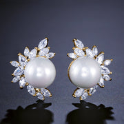 Premium Micro-Set Marquise Zircon Pearl Earrings – Useful Gifts — 5