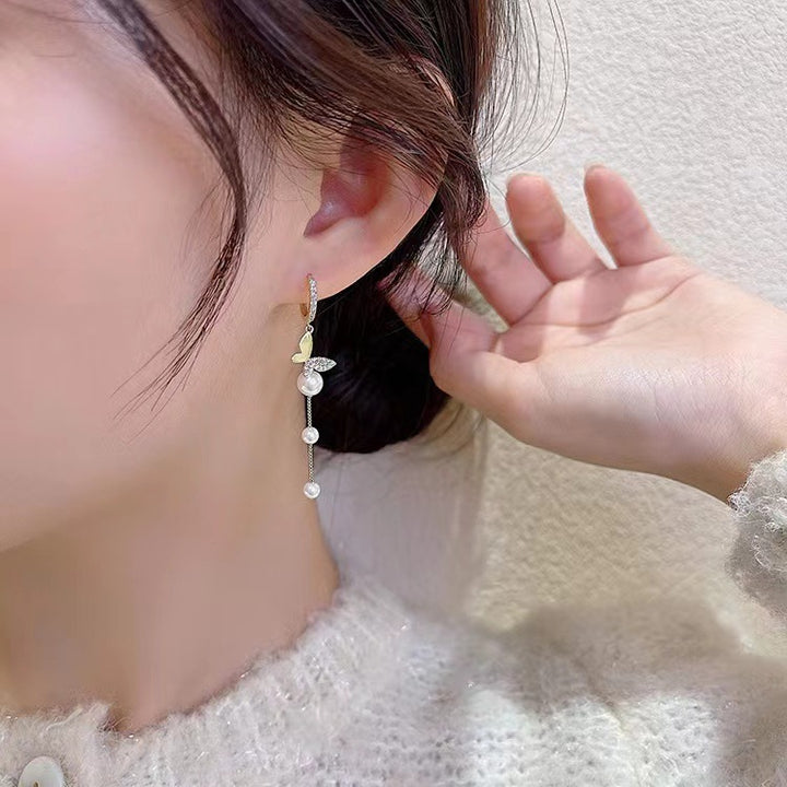 Women's Temperament Fashion Butterfly Pearl Tassel – Stylish Gifts — 1