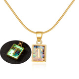26 Letter Square Necklace Colorful Shell Luminous – Jewelry Gift Ideas — 7