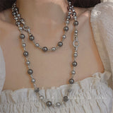 Mixed Color Pearl Necklace Women's Folding Retro – Jewelry Gift Ideas — 1