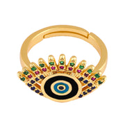 Lucky Eye Shape Geometric Ring Bronze Zirconium – Jewelry Gift Ideas — 4