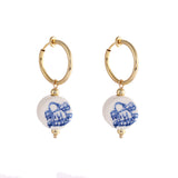 Vintage Hand Painted Blue And White Ceramic Beaded – Stylish Gifts — 15