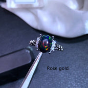 925 Silver Inlaid Natural Opal Ring – Small Gift Ideas — 6