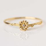 12yue Flower Birthstone Ring Copper Inlaid Zircon – Everyday Gifts — 5