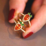 Carrot Ring Female Cute Opening Micro-inlaid – Jewelry Gift Ideas — 5