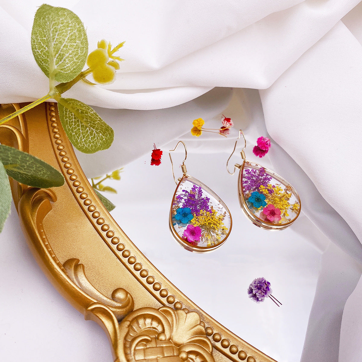 Drop-shaped Natural Dried Flower Earrings Ins – Thoughtful Gifts — 1