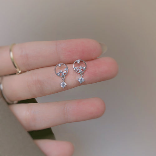 25 Silver Stud Earrings Women's French Simple Hollow – Gifts for Her — 2