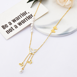 Double-layer Necklace Smooth Tassel Pendant – Jewelry Gift Ideas — 2