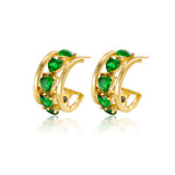 Peach Heart Zircon C- Shaped Earrings Women's – Jewelry Gift Ideas — 4