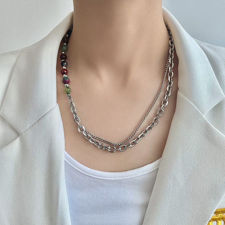 316L Steel Color Crystal Design Sense Necklace – Jewelry Gift Ideas — 1