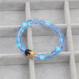 Blue Frosted Moonstone Crown Bracelet With Beads – Jewelry Gift Ideas — 3