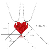 A Pair Of Simple Alloy Stitching Heart Necklaces – Small Gift Ideas — 6