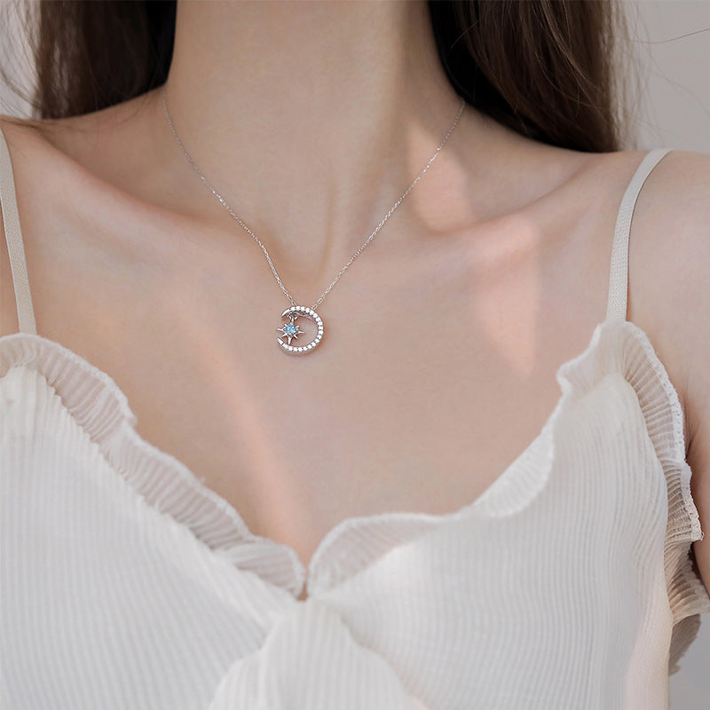 Women's Sterling Silver Sparkling Star Moon – Jewelry Gift Ideas — 1