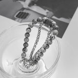 Natural Stone Frosted Bead Chain Beaded Titanium – Jewelry Gift Ideas — 6