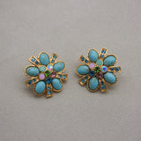 Silver Needle Flower Turquoise Earrings – Practical Gifts — 5