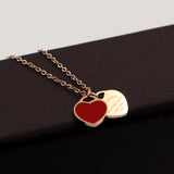 Doppel Herz Necklace Oil Dripping Rose Gold – Jewelry Gift Ideas — 12