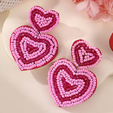 Fashion Valentine's Day Bead Doppel Herz Earrings – Stylish Gifts — 4