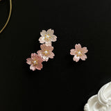 Mini Asymmetric Cherry Blossom Earrings 925 Sterling – Stylish Gifts — 3