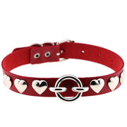 Women's Bar Hip-hop Heart Rivet Round Ring Leather – Gifts for Her — 7