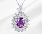 S925 Silver Cubic Zirconia Purple Necklace Women – Jewelry Gift Ideas — 2