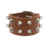 Metal Rock Double Row Flat Rivet Bracelet PU – Jewelry Gift Ideas — 14