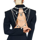 Multilayer Square Rhinestone Pendant Body Chain – Jewelry Gift Ideas — 3