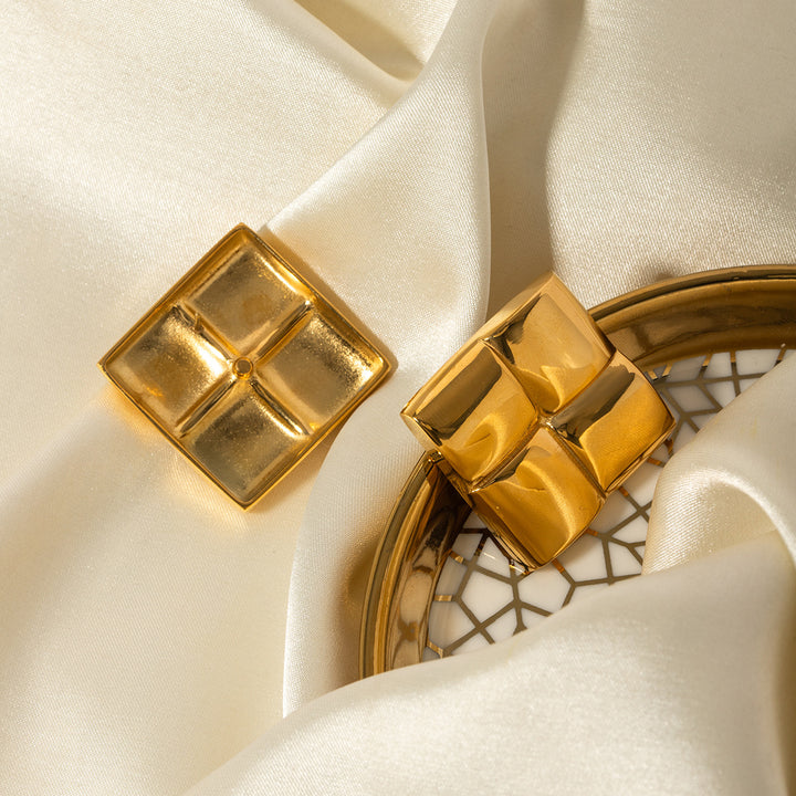 18K Gold Stainless Steel Glossy Cross Texture – Practical Gifts — 1