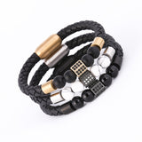 Hand-woven Cowhide Leather Bracelet Gold – Jewelry Gift Ideas — 3