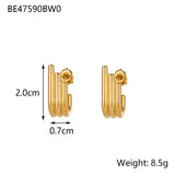 Minimalist Titanium Steel Ear Studs Triangle Oval – Stylish Gifts — 18