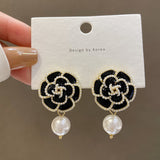 Vintage Elegant Camellia Flower Earrings Female – Gifts for Her — 4