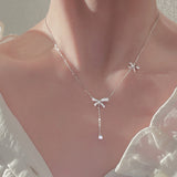 Women's 925 Sterling Silver Bow Pendant Necklace – Jewelry Gift Ideas — 1