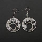 Hand Wrapped Curved Natural Gravel Colorful Earrings – Stylish Gifts — 15