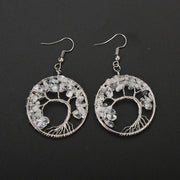 Hand Wrapped Curved Natural Gravel Colorful Earrings – Stylish Gifts — 15