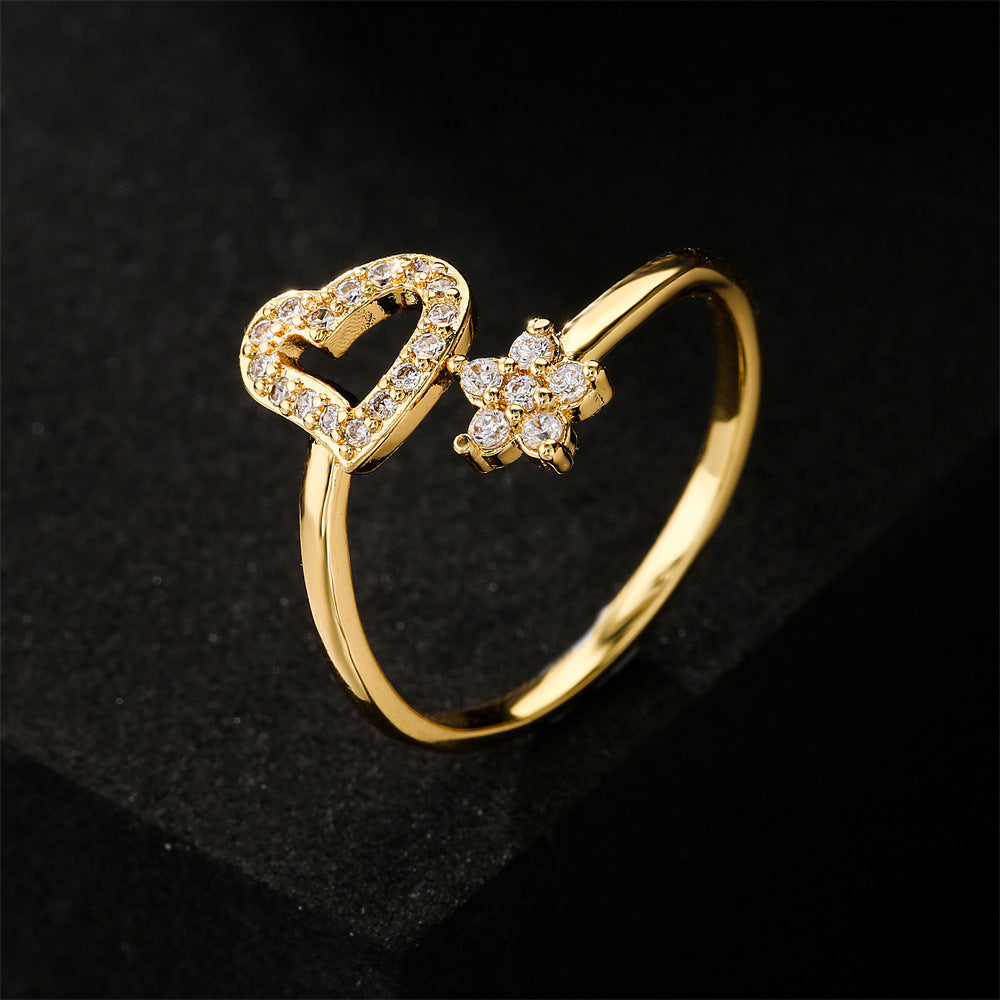 INS Simple Love Shape Golden Ring – Gifts for Couples — 1