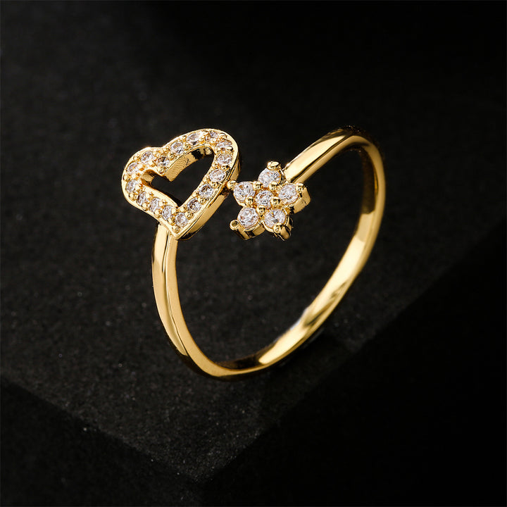 INS Simple Love Shape Golden Ring – Gifts for Couples — 1