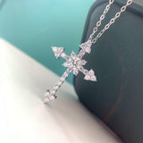 Mo Sang Stone Diamond Cross Pendant Necklace – Jewelry Gift Ideas — 4