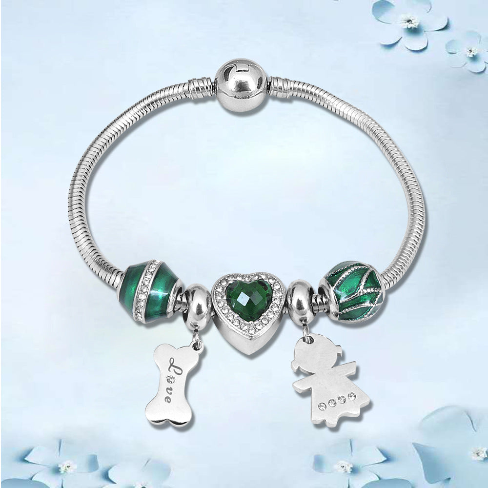 Green Ocean Heart Beaded Bracelet – Jewelry Gift Ideas — 1