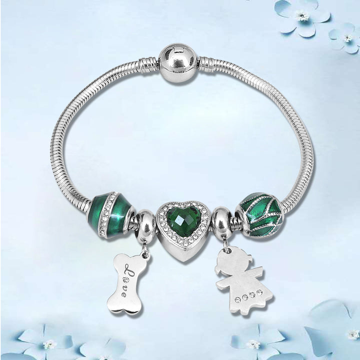 Green Ocean Heart Beaded Bracelet – Jewelry Gift Ideas — 1