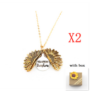Sunflower Double Lettering Necklace – Jewelry Gift Ideas — 14