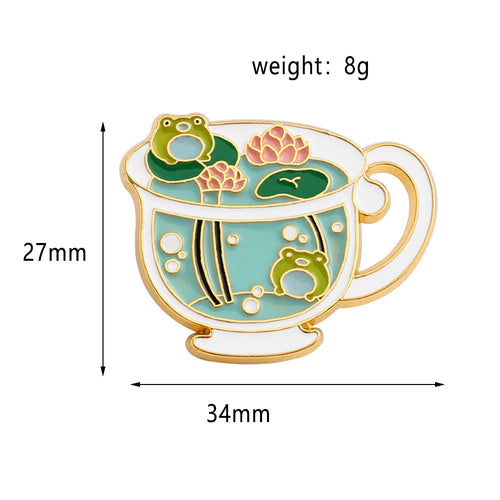Cute Frog Animal Enamel Pin Brooch Cup – Jewelry Gift Ideas — 2