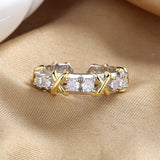 Fashion Color Separation Letter X Cross Zircon Ring – Stylish Gifts — 3