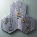 Stainless Steel Moon Shape Pendant Necklace – Jewelry Gift Ideas — 5