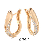 Simple Geometric Inlaid Zirconium Earrings Elegant – Stylish Gifts — 8