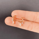Small Curved Moon Shape Zircon Stud Earrings Female – Gifts for Her — 2