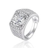 Men's Ring 925 Silver Mosanite Copper Plated Platinum – Gifts for Him — 12